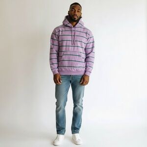 Urban Outfitters Striped Hoodie Purple Green Retro Y2K‎ Style Unisex Size Medium